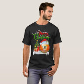 Xmas Tree Lights Santa Hat Billiards Christmas T-Shirt (Vorne ganz)