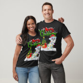 Xmas Tree Lights Santa Hat Maltese Dog Christmas T T-Shirt (Unisex)