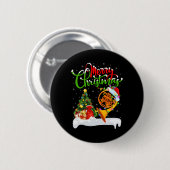 Xmas Tree Lights Santa Hat Musical French Horn Chr Button (Vorne & Hinten)