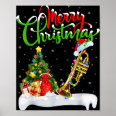 Xmas Tree Lights Santa Hat Musical Trumpet Christm Poster (Vorne)