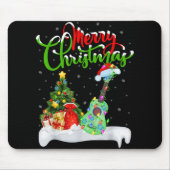 Xmas Tree Lights Santa Hat Musical Ukulele Guitar  Mousepad (Vorne)
