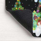 Xmas Tree Lights Santa Hat Musical Ukulele Guitar  Mousepad (Ecke)