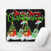 Xmas Tree Lights Santa Hat Musical Ukulele Guitar  Mousepad (Mit Mouse)
