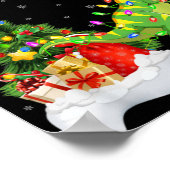 Xmas Tree Lights Santa Hat T Rex Dinosaur Christma Poster (Ecke)