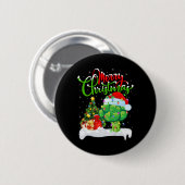 Xmas Tree Lights Santa Hat Vegetable Broccoli Chri Button (Vorne & Hinten)