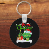 Xmas Tree Lights Santa Hat Vegetable Broccoli Chri Schlüsselanhänger (Vorderseite)