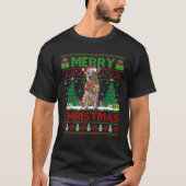 Xmas Tree Lights Ugly Santa Australian Cattle Dog T-Shirt (Vorderseite)