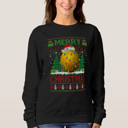 Xmas Tree Lights Ugly Santa Beach Volleyball Chris Sweatshirt (Vorderseite)