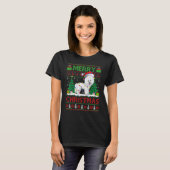 Xmas Tree Lights Ugly Santa Bichon Frise Dog Chris T-Shirt (Vorne ganz)