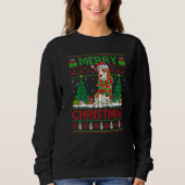 Xmas Tree Lights Ugly Santa Cocker Spaniel Dog Chr Sweatshirt (Vorderseite)