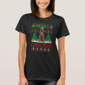Xmas Tree Lights Ugly Santa Irish Setter Dog Chris T-Shirt (Vorderseite)