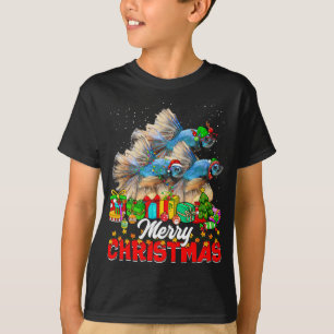 Xmas Tree Lights Weihnachts Pajama Fish Animals Lo T-Shirt
