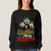 Xmas Tree Lights Weihnachts Pajama Panda Bär Anima Sweatshirt (Vorderseite)