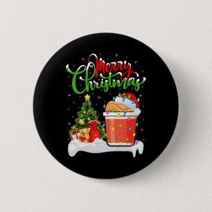 Xmas Tree Lights Weihnachtsmannmütze Fast Food Cup Button