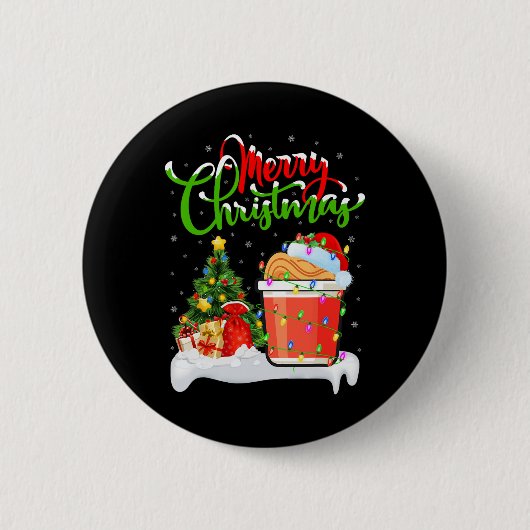 Xmas Tree Lights Weihnachtsmannmütze Fast Food Cup Button (Vorderseite)