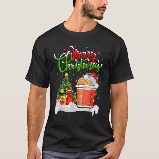 Xmas Tree Lights Weihnachtsmannmütze Fast Food Cup T-Shirt (Vorderseite)