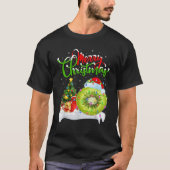 Xmas Tree Lights Weihnachtsmannmütze Kiwi Weihnach T-Shirt (Vorderseite)