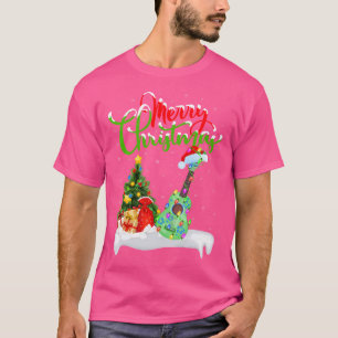 Xmas Tree Lights Weihnachtsmannmütze Musical Ukule T-Shirt