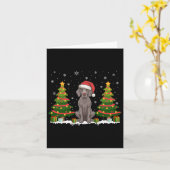 Xmas Tree Lights Weimaraner Dog Weihnachtsmannmütz Karte (Gelbe Blume)