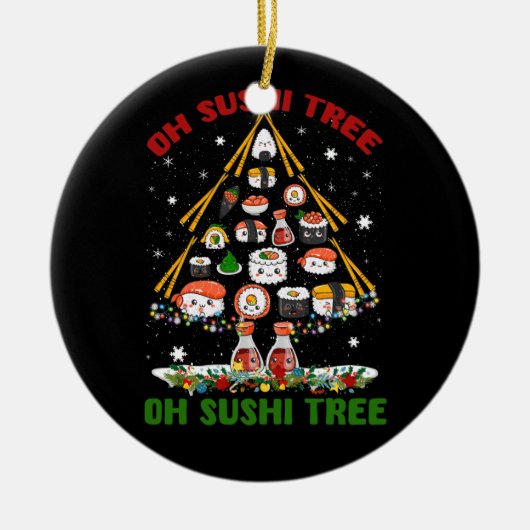 Xmas Tree Oh Sushi Weihnachtsbaum Japanisches Esse Keramik Ornament (Vorne)