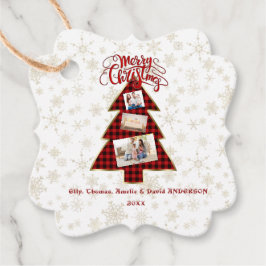 Xmas Tree Red Buffalo Gold Foto Frohe Weihnachten Geschenkanhänger