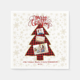 Xmas Tree Red Buffalo Gold Foto Frohe Weihnachten Serviette