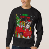 Xmas Tree Red Lighting Boston Terrier Dog Ch Sweatshirt (Vorderseite)