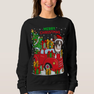 Xmas Tree Red Lighting Boston Terrier Dog Ch Sweatshirt