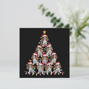 Xmas Tree Santa Cavalier King Charles Spaniel Dog Feiertagskarte