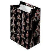 Xmas Tree Santa Cavalier King Charles Spaniel Dog Mittlere Geschenktüte (Vorderseite Schrägansicht)