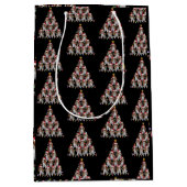 Xmas Tree Santa Cavalier King Charles Spaniel Dog Mittlere Geschenktüte (Vorderseite)