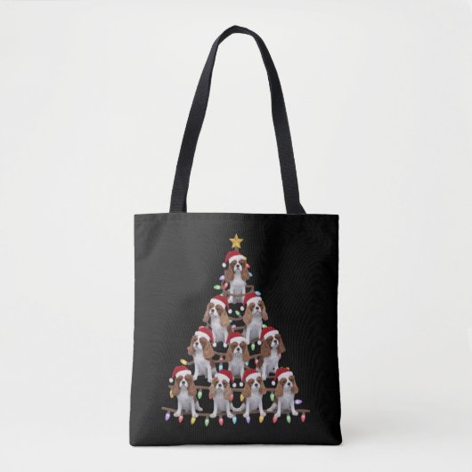 Xmas Tree Santa Cavalier King Charles Spaniel Dog Tasche (Vorderseite)
