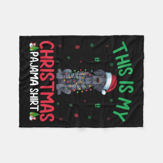 Xmas Tree Santa German Kurzhaar Pointer Dog Chr Fleecedecke (Vorderseite (Horizontal))