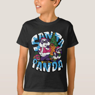 Xmas Tree Santa Panda Kindermädchen Weihnachten T-Shirt