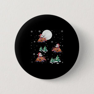 Xmas Tree Santa Riding Armadillo Button