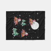 Xmas Tree Santa Riding Armadillo Fleecedecke (Vorderseite (Horizontal))