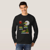 Xmas Tree Santa Riding Dilophosaurus Dinosaur T-Shirt (Vorne ganz)