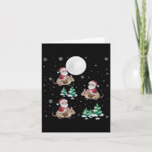 Xmas Tree Santa Riding Dormouse Funny Christmas Karte (Vorderseite)