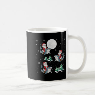 Xmas Tree Santa Riding Hammerhead Hai Funny Chri Kaffeetasse