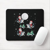 Xmas Tree Santa Riding Hammerhead Hai Funny Chri Mousepad (Mit Mouse)