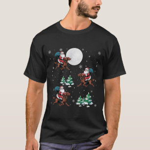 Xmas Tree Santa Riding Irish Setter Dog Funny Chri T-Shirt