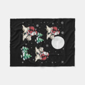 Xmas Tree Santa Riding Maltese Hund Funny Christma Fleecedecke (Vorderseite (Horizontal))