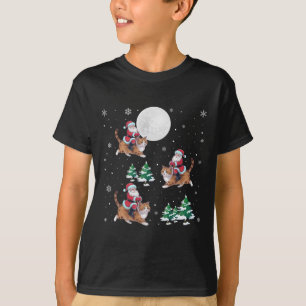 Xmas Tree Santa Riding Ragdoll Katze Weihnachten T-Shirt