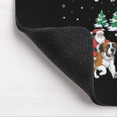 Xmas Tree Santa Riding Saint Bernard Dog Funny Chr Mousepad (Ecke)