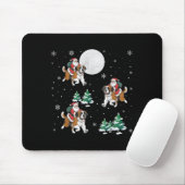 Xmas Tree Santa Riding Saint Bernard Dog Funny Chr Mousepad (Mit Mouse)
