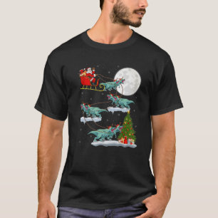Xmas Tree Santa Riding Tyrannosaurus Dinosaur Chri T-Shirt