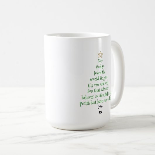 Xmas Tree Scripture Verse (John 3:16) Kaffeetasse (VorderseiteRechts)