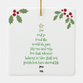 Xmas Tree Scripture Verse (John 3:16) Keramikornament (Rückseite)