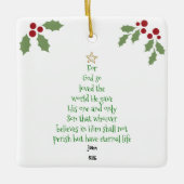 Xmas Tree Scripture Verse (John 3:16) Keramikornament (Vorderseite)
