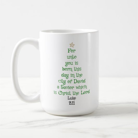 Xmas Tree Scripture Verse (Luke 2:11) Kaffeetasse (Links)
